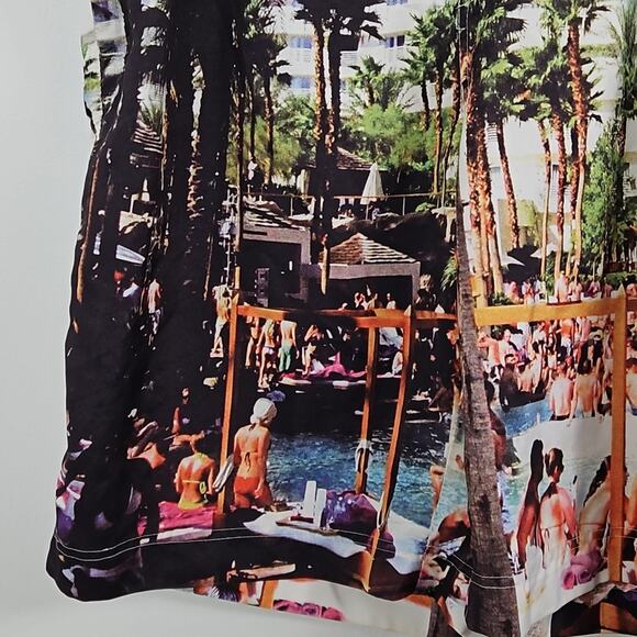Ecko UNLTD Y2K Hotel Pool Scene Print Swim Board Shorts Men's 40 FLAWS - Picture 5 of 14